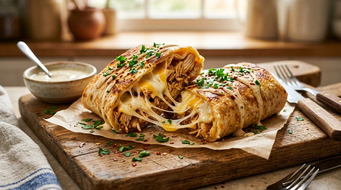 Low Carb Wraps (Cheesy Garlic Chicken)