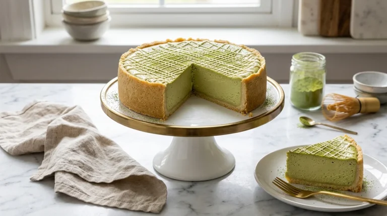 Matcha Green Tea Keto Cheesecake