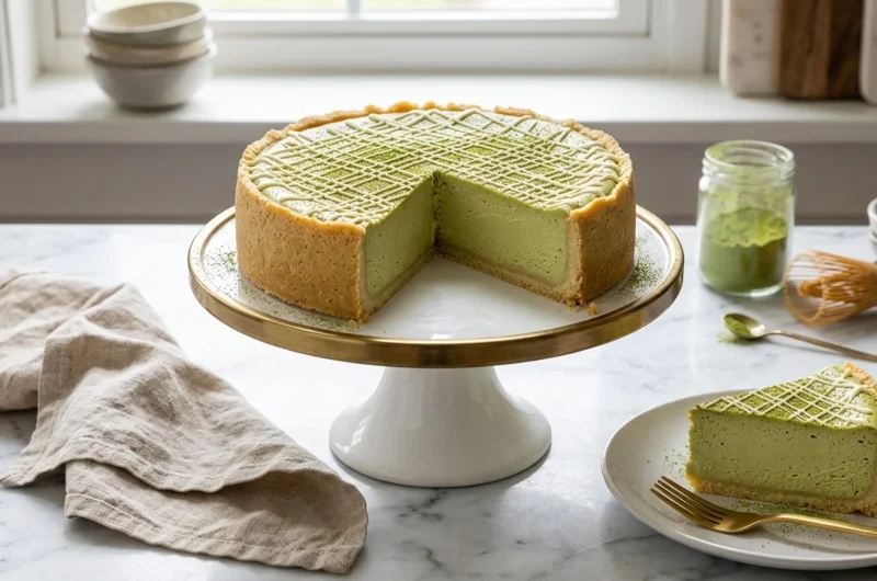 Matcha Green Tea Keto Cheesecake