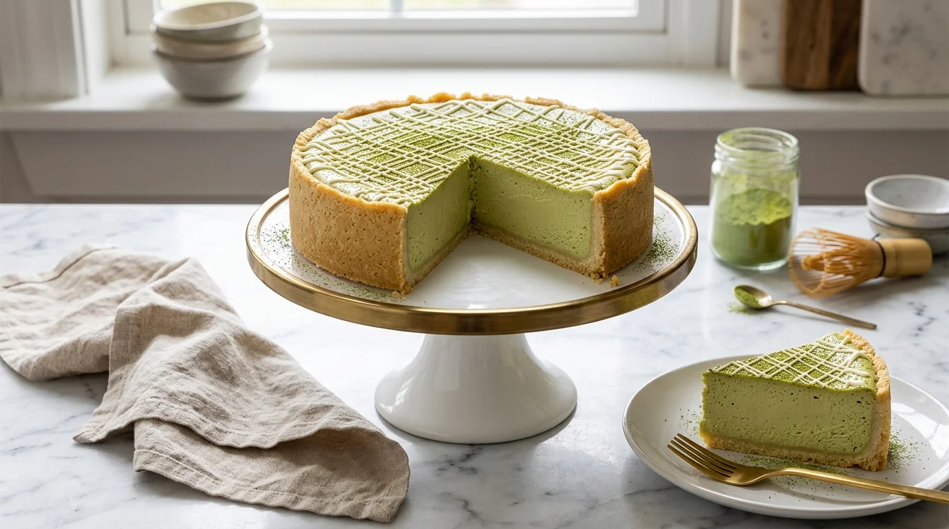 Matcha Green Tea Keto Cheesecake