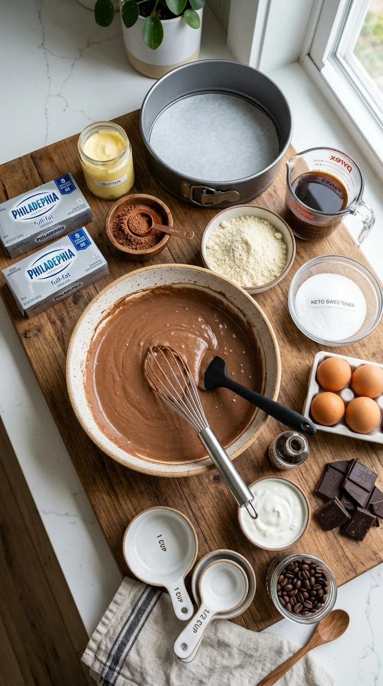 Mocha Keto Cheesecake Recipe cooking