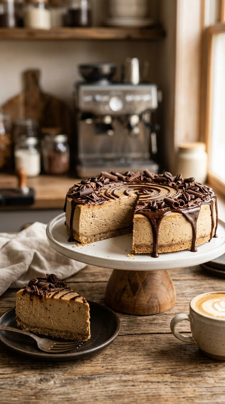 Mocha Keto Cheesecake Recipe looks