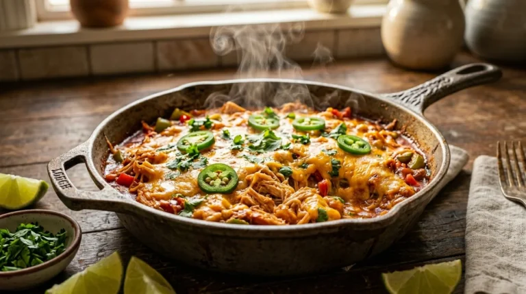 One Pot Keto Low Carb Chicken Enchilaada Skillet