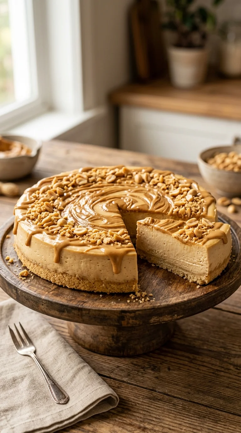 Peanut Butter Keto Cheesecake Recipe looks