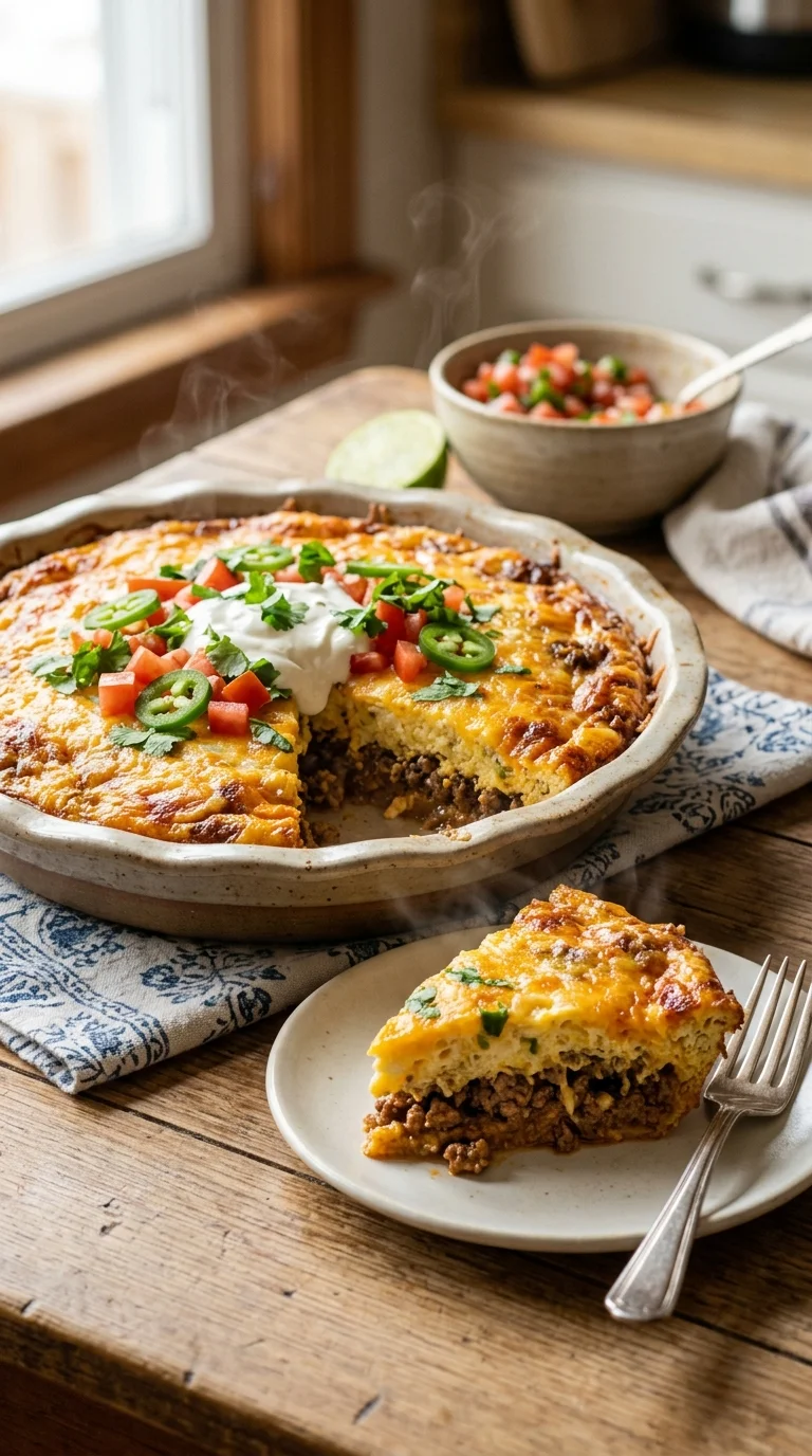 Perfect Crustless Taco Pie (Keto Taco Pie) looks 1