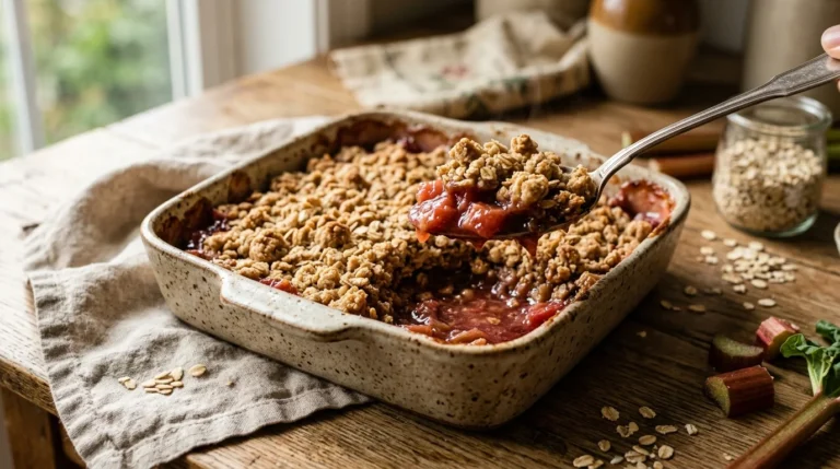Rhubarb Crisp Recipe with Crumble Topping