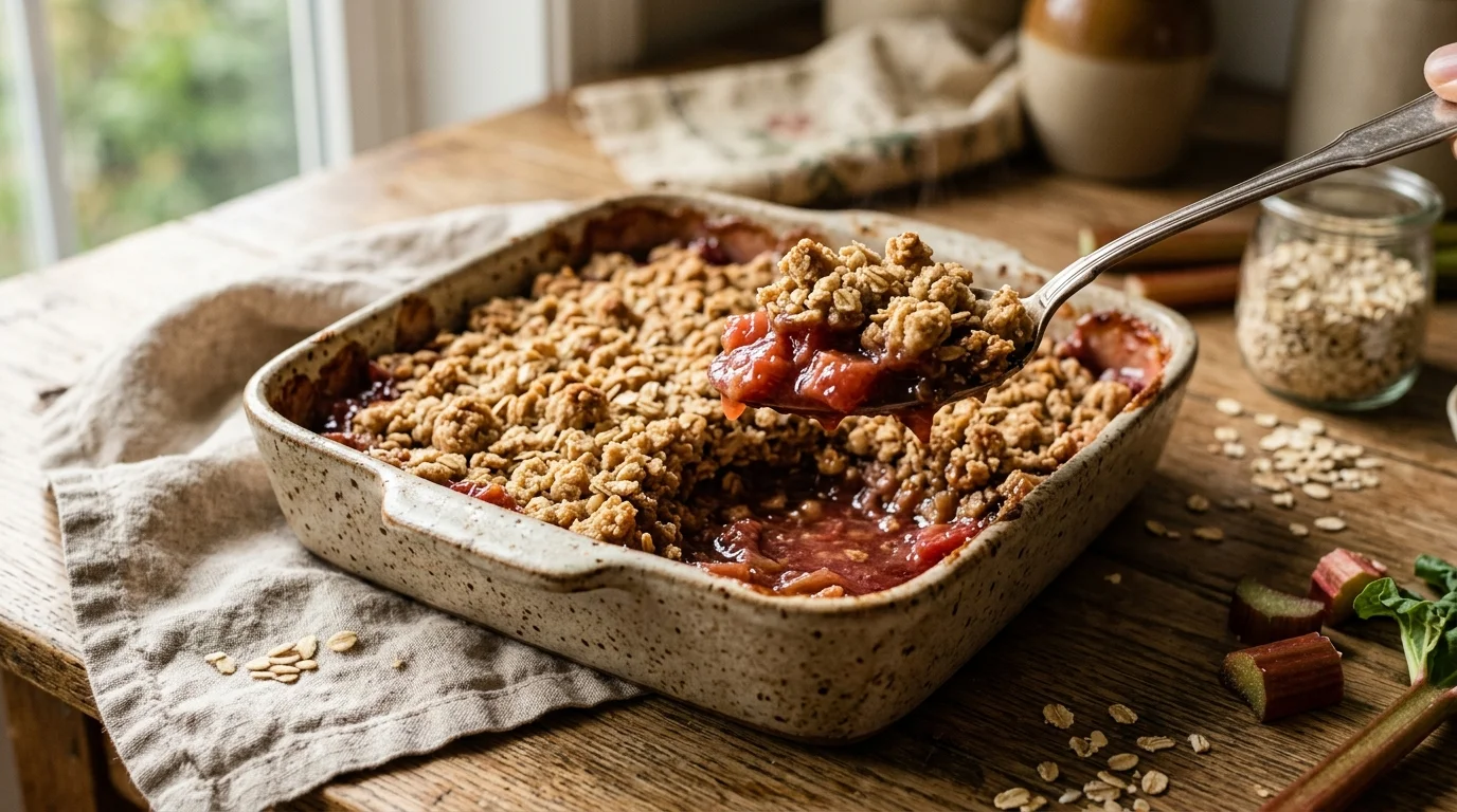 Rhubarb Crisp Recipe with Crumble Topping