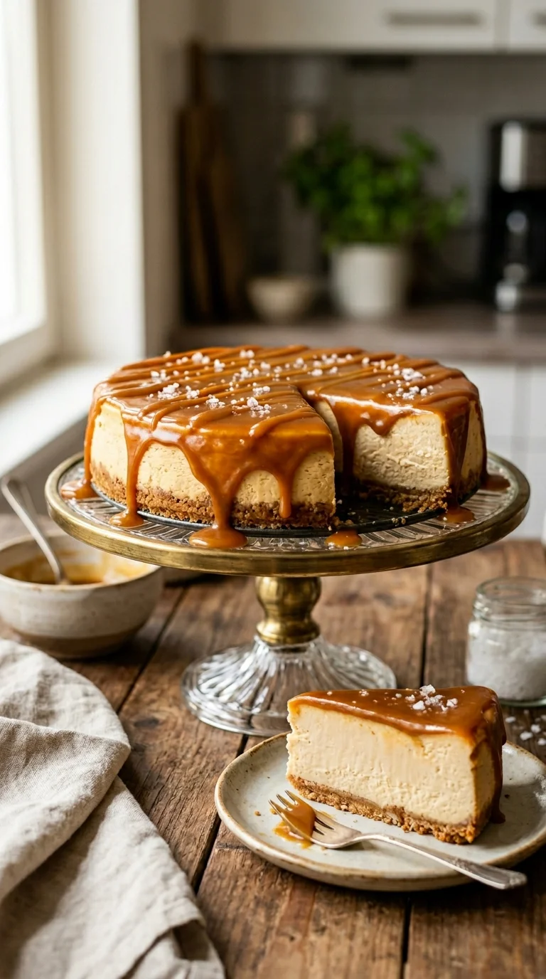 Salted Caramel Keto Cheesecake Recipe looks