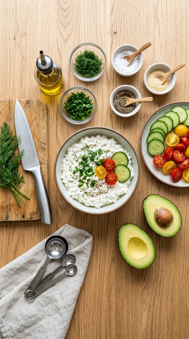 Savory Herb Keto Cottage Cheese Bowl cooking