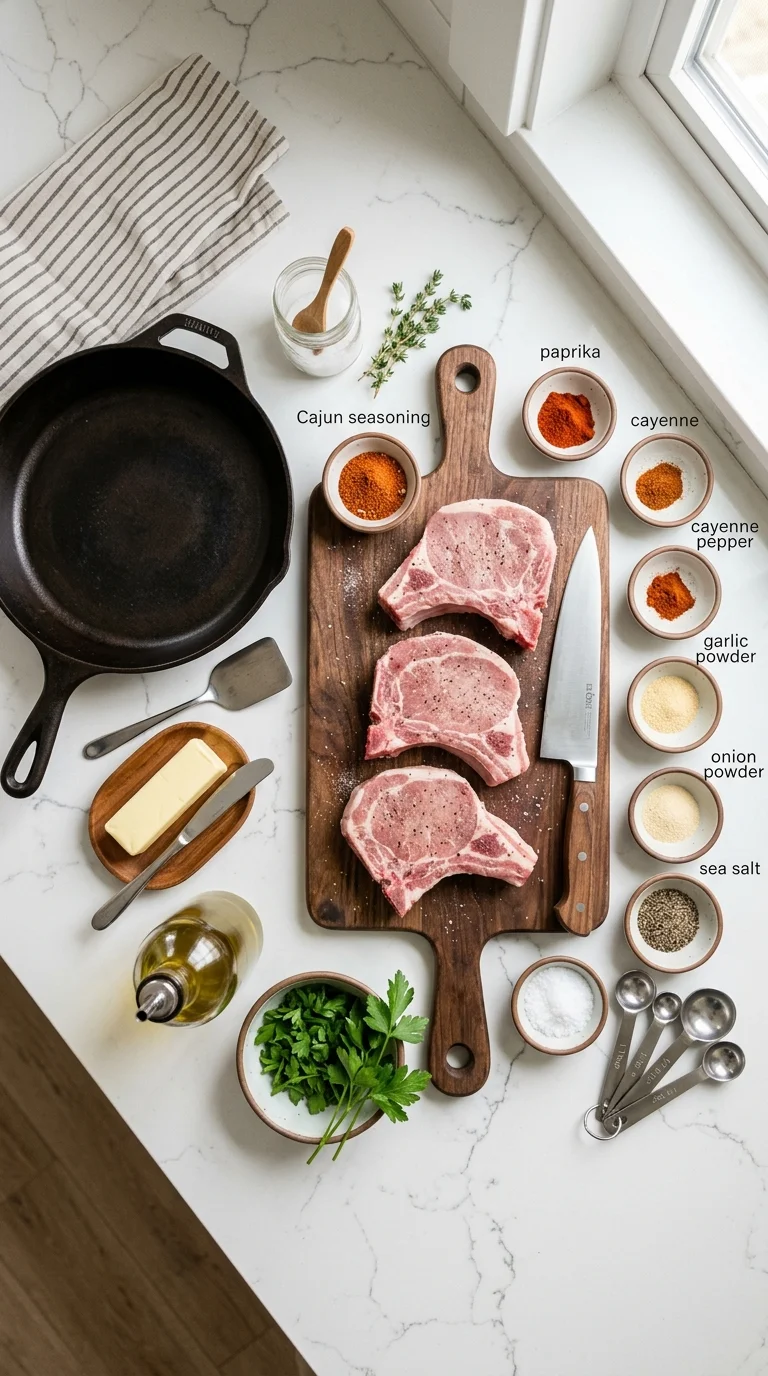 Spicy Cajun Keto Pork Chops Recipe cooking
