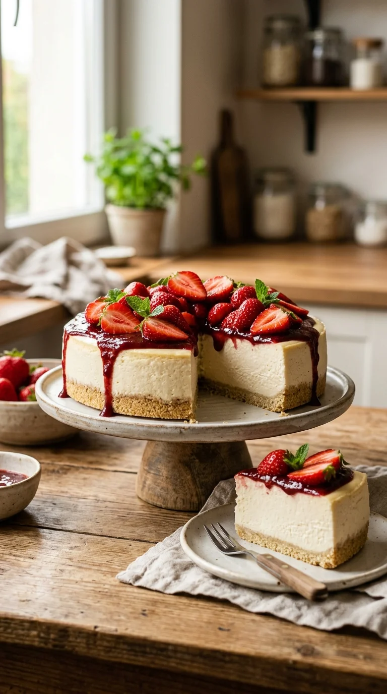 Strawberry Keto Cheesecake Recipe looks
