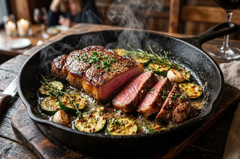 Garlic Butter Steak with Zucchini
