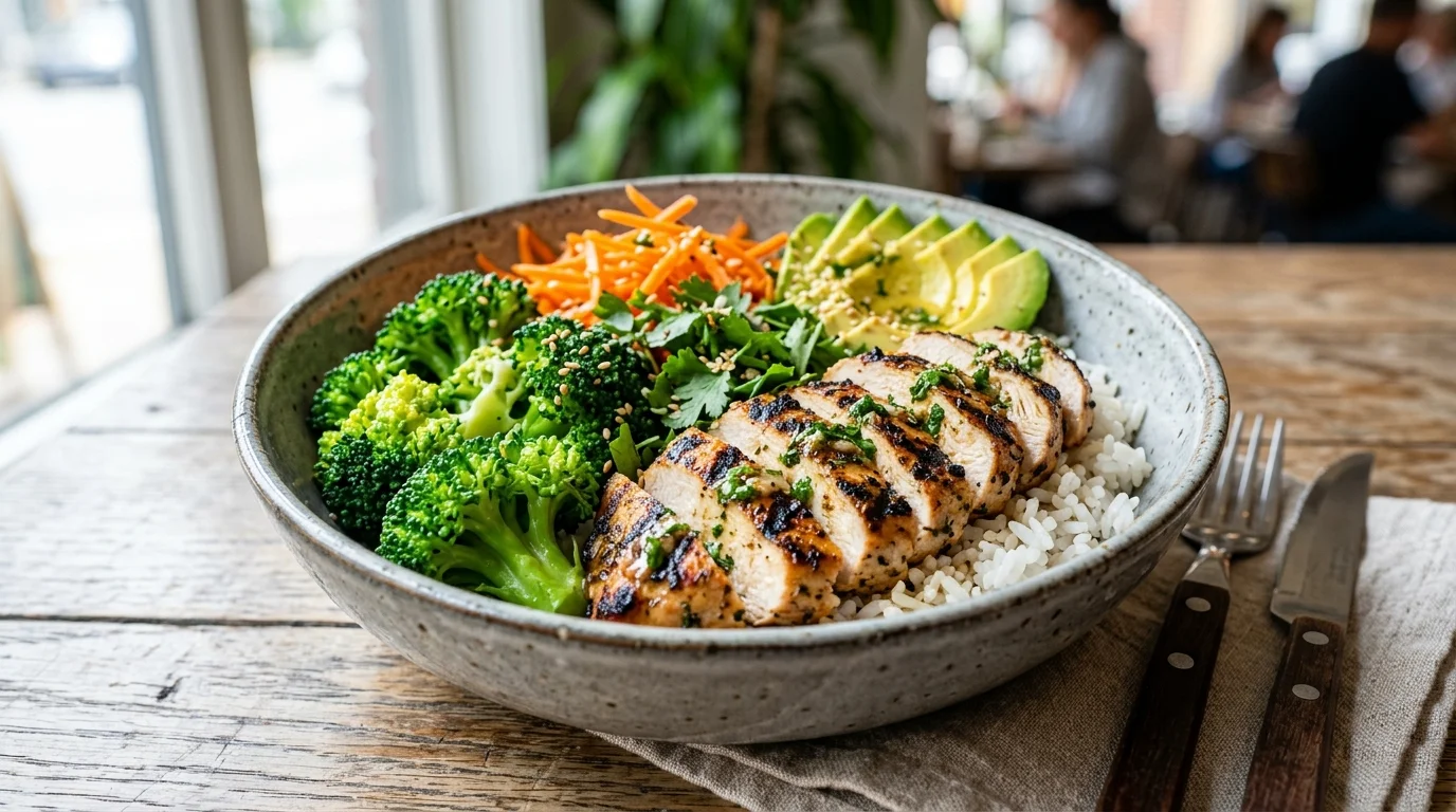 Grilled Chicken Broccoli Bowl