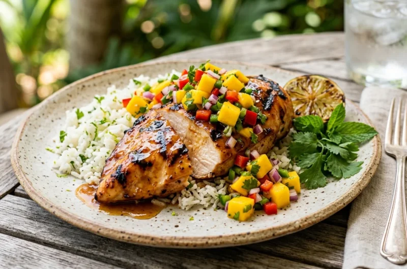 Honey Lime Chicken with Mango Salsa 1
