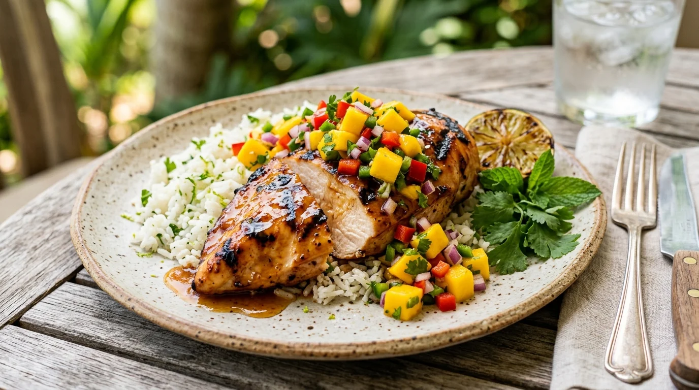 Honey Lime Chicken with Mango Salsa 1