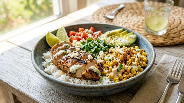 Street Corn Chicken Rice Bowl