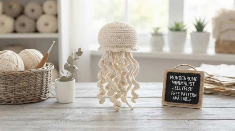Monochrome Minimalist Jellyfish Free Crochet Pattern