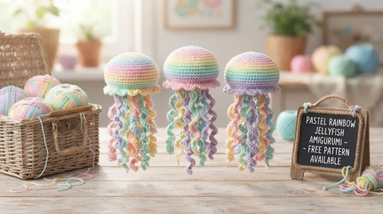 Pastel Rainbow Jellyfish Amigurumi Free Crochet Pattern