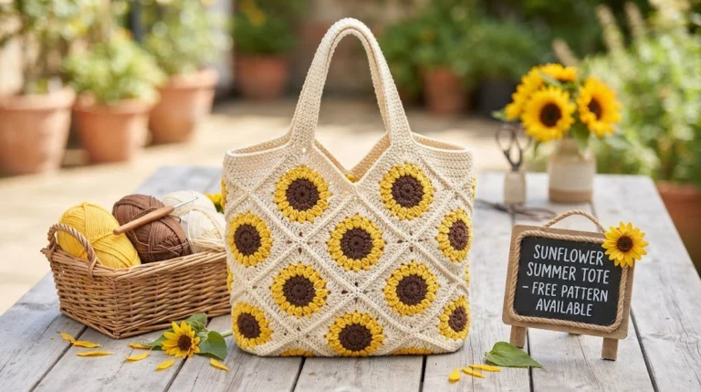 Sunflower Summer Tote Free Crochet Pattern