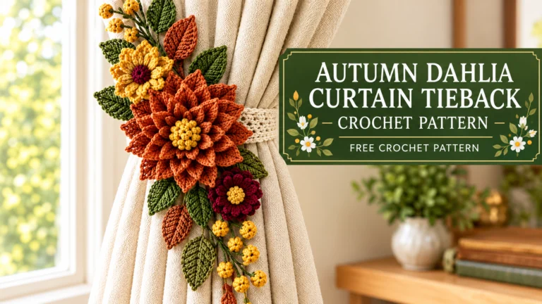 Autumn Dahlia Curtain Tieback Crochet Pattern