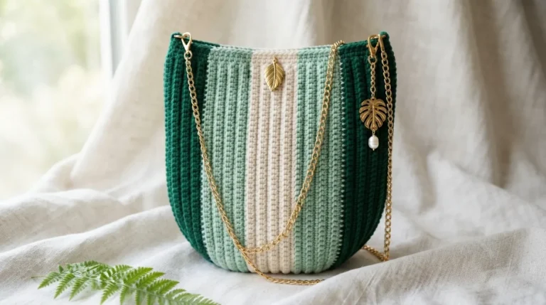 Mint Green Fresh Stripe Purse Free Crochet Pattern
