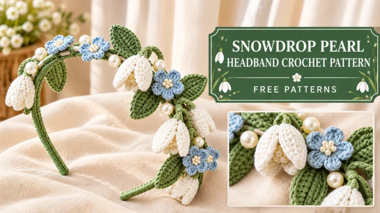 Snowdrop Pearl Headband Crochet Pattern